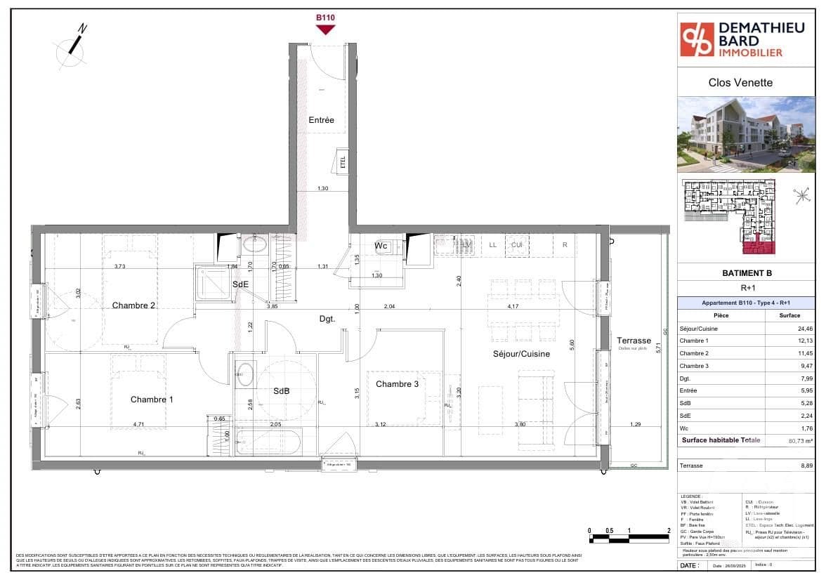 Appartement F3 à vendre - 3 pièces - 57.76 m2 - VENETTE